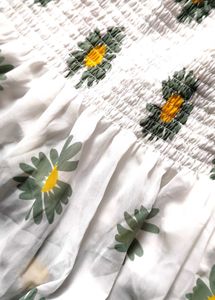 Floral White Crop Top