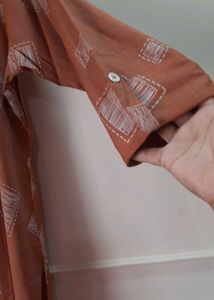 Unused Rust Chinese collar Printed Kurti