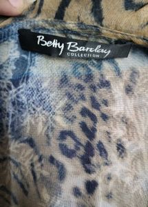 Y2K Ruffled Animal Print Blouse