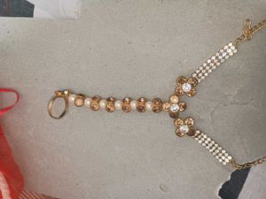 Elegant Pearl &amp; Stone Hand Harness