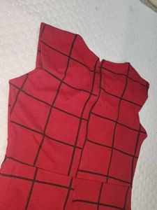 Chic Red Plaid Mini Dress