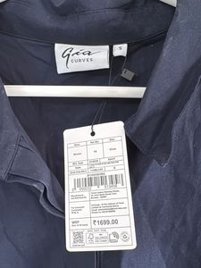 Stylish Navy Blue Top with Floral Embroidery
