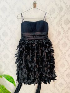 Chic Black Feather Dress