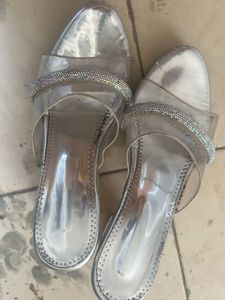 Sparkling Silver Slides