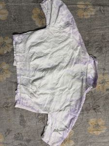 tie dye White and lavendar top