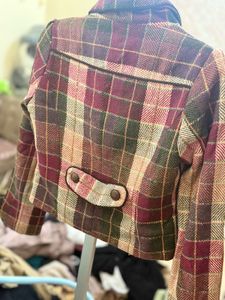 Vintage Plaid Cropped Blazer