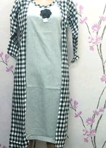 Kurti Double koti design Grey latest fancy/western