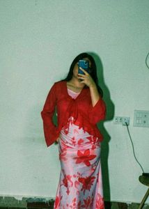 Floral Print Ethnic Gown