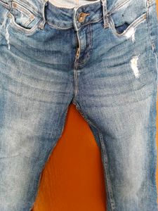 Washed Blue Distressed Jeans