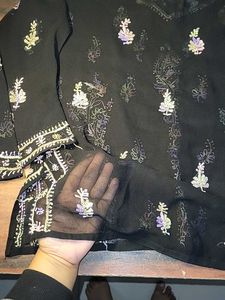 Elegant Chikankari Black Kurti