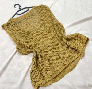 🎁Boho Mustard Yellow Knit Vest I