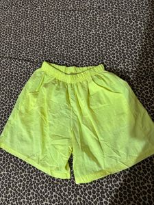 Neon Yellow Flowy Shorts