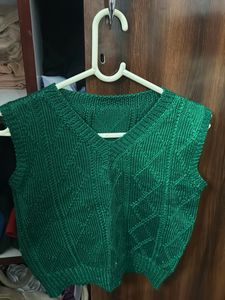 Green Knitted Vest Top