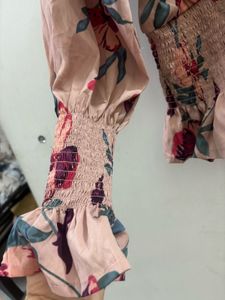 Floral Print Smocked Crop Top
