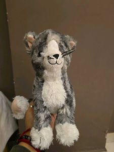 Cute Gray Striped Cat Plush Toy