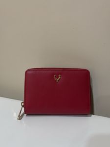 Elegant Red Wallet with Deer Emblem