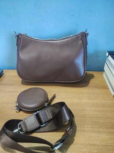 H&amp;M Brown shoulder Bag with Coin Pouch