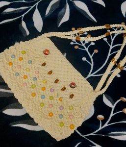 Handmade Crochet Clutch with Beads