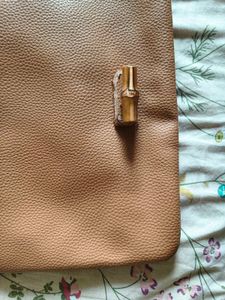 Chic Brown Leather Clutch Bag