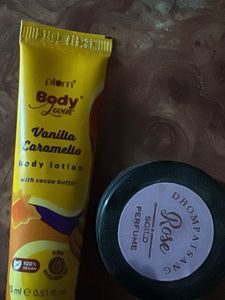 body fragrance lotion and solid rose perfume