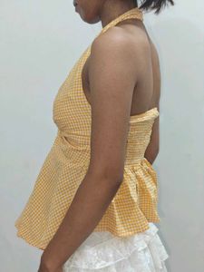 Yellow trending Halter Neck Top