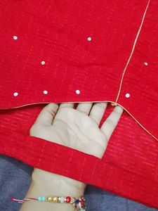 Red Embellished Blouse