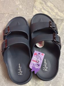 Comfortable Blue Double Strap Slides