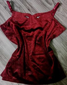 y2k/chic dark red cami