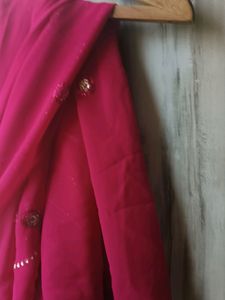 Hot Rose Pink Saree