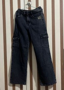 Dark Wash Cargo Jeans