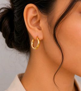 Chunky Gold Hoop Earrings