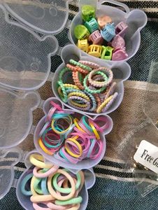 30+Cute Bear Hair Tie with Clip Organizer
