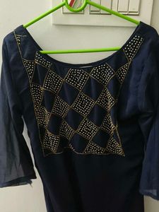 Elegant Navy Blue Kurta Top