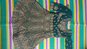 Emerald Green Velvet Lehenga Choli