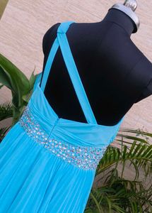 Stunning Blue One-Shoulder Gown