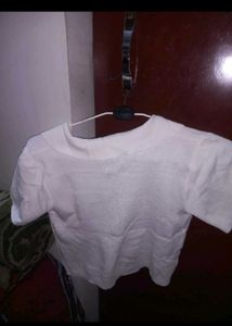 White short-sleeve top