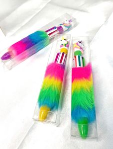 Cute Unicorn Rainbow Fur Pen