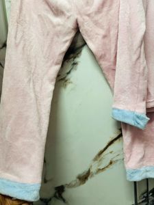 Cute Pink Plush Pajama Set