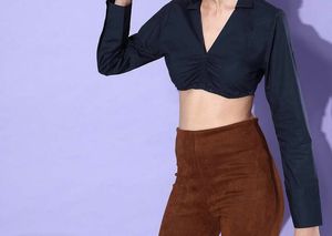 Shirt Style Crop Top