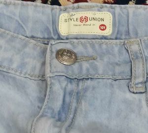 Light Wash Denim Cut-Off Shorts