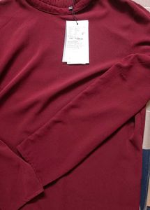 Maroon Her High Neck Semi Formal Top XL