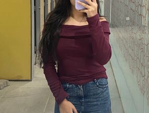 Maroon Off-Shoulder Top
