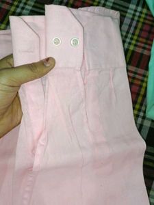 Men's Pink Cotton Casual Shirt