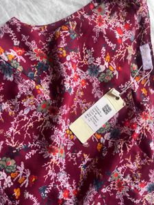 Burgundy Floral One-Shoulder Maxi Dress