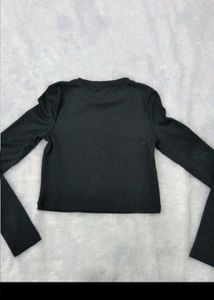 Classic Black Ribbed Long Sleeve Top