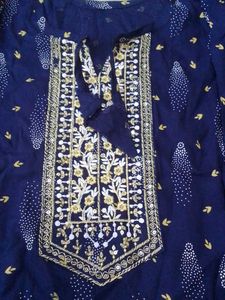 Elegant Navy Blue Printed Kurta