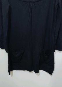 Nevada Black White Collared Tunic Top