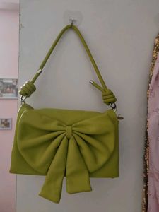 Lime Green Bow Clutch