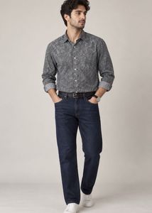 Arrow Men's Cotton Patterned Long Sleeve Shirt