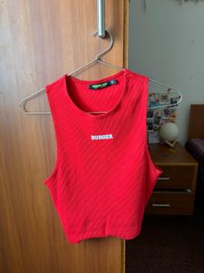 Vibrant Red Sleeveless Top size small